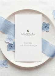Stationery Mockup – Menù Rettangolare - Nastro e Ortensie