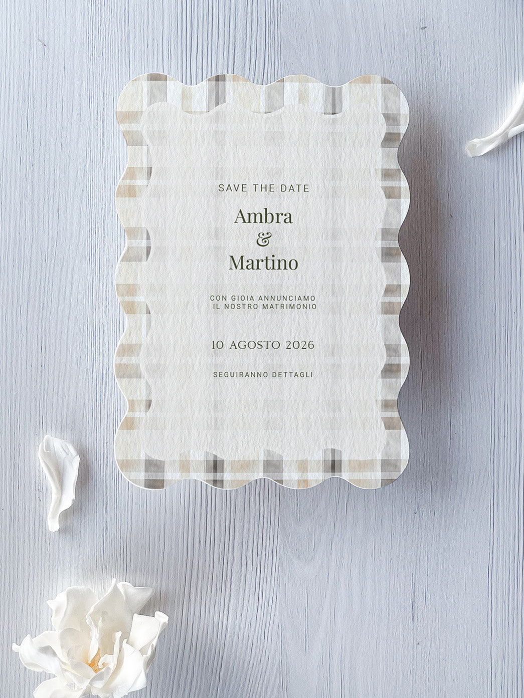 Save the Date Autumn Plaid