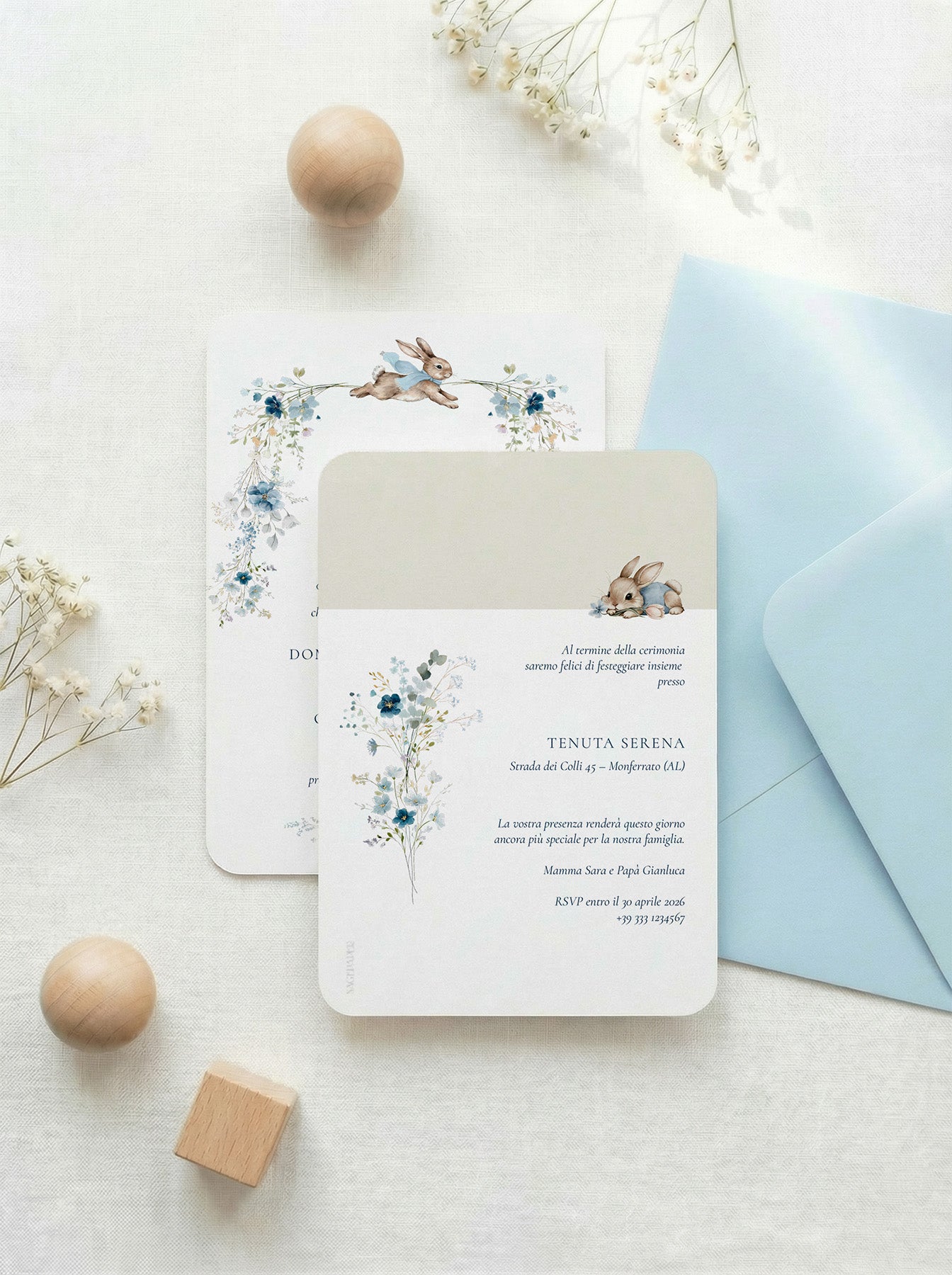 Invito Battesimo - Bunny Bloom
