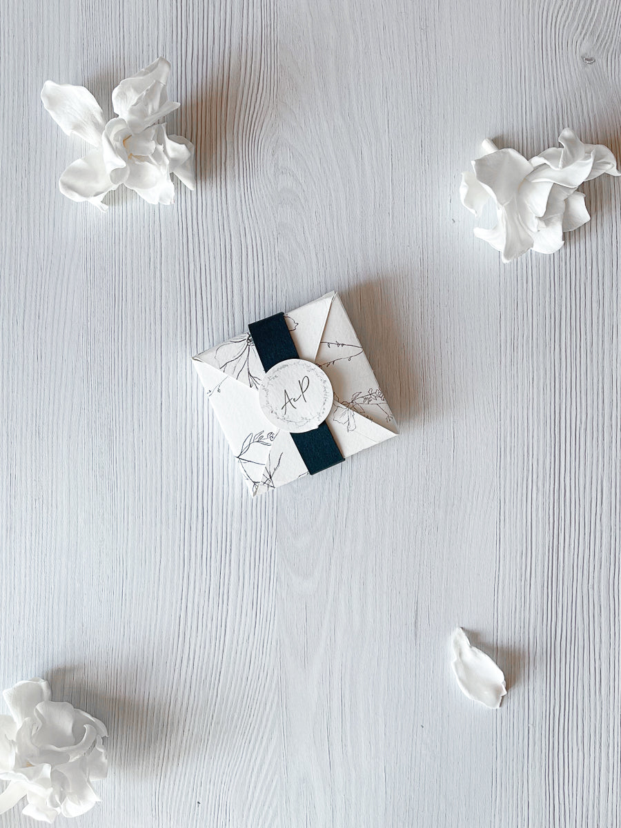 Scatolina Origami - Outline botanic
