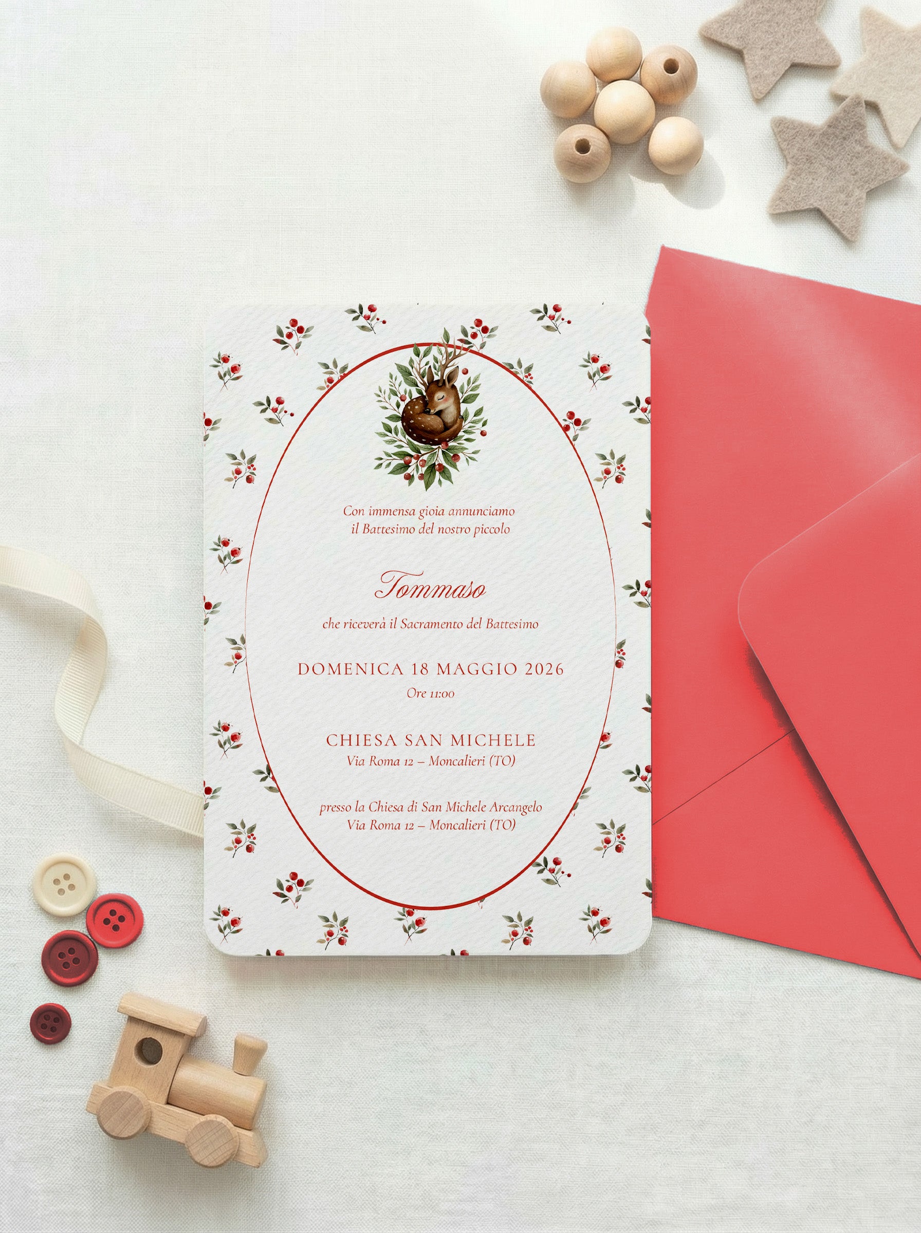 Invito Battesimo - Winter Fawn