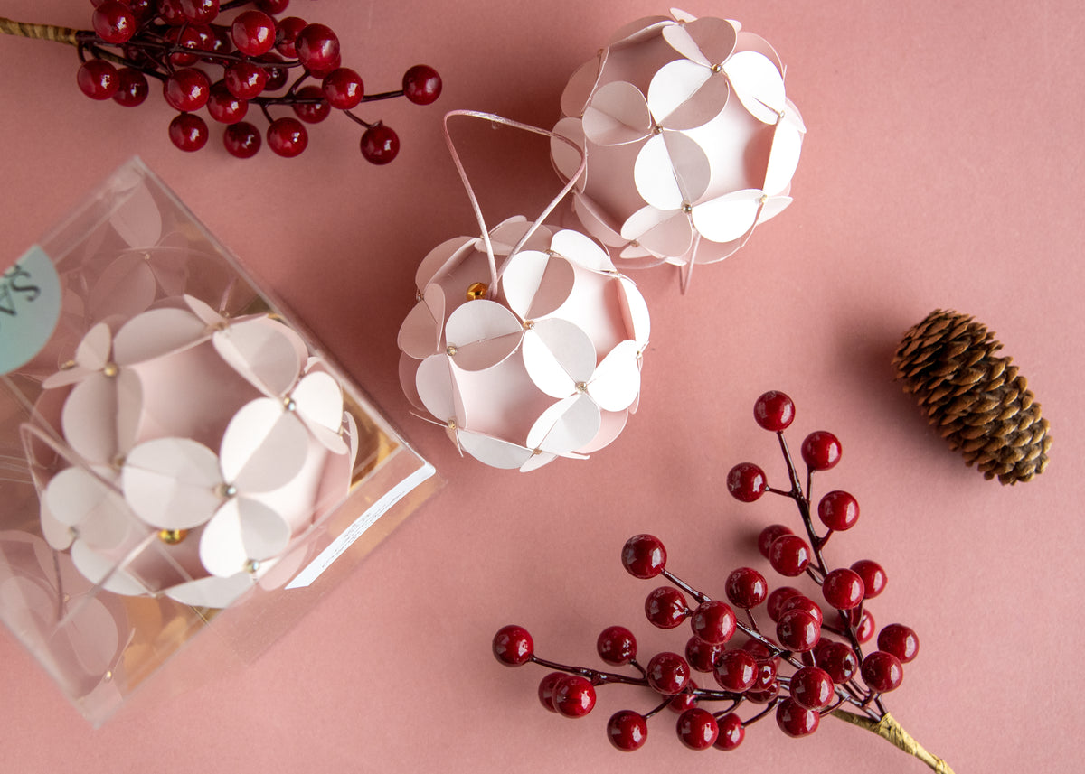 Christmas Origami Baubles – Set da 2- Rosa