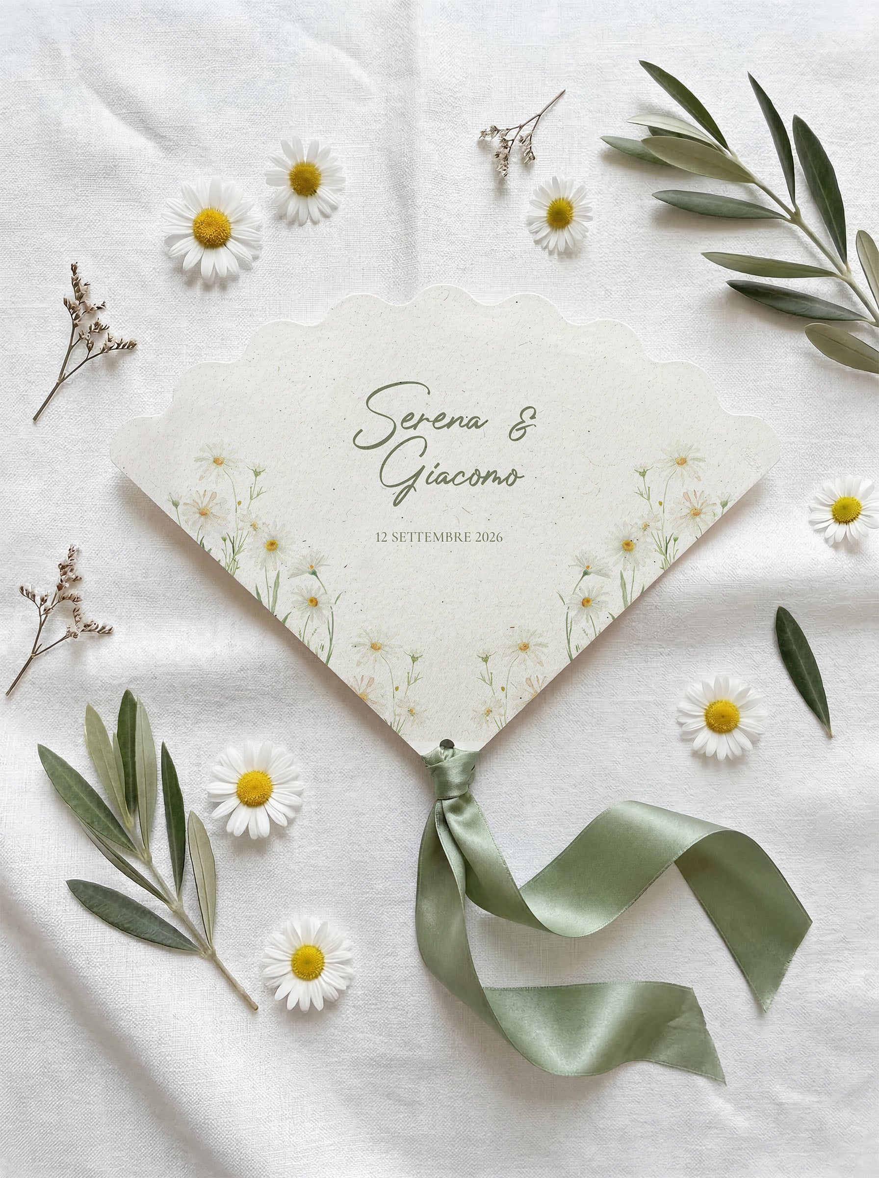 Ventaglio matrimonio in carta - Daisy