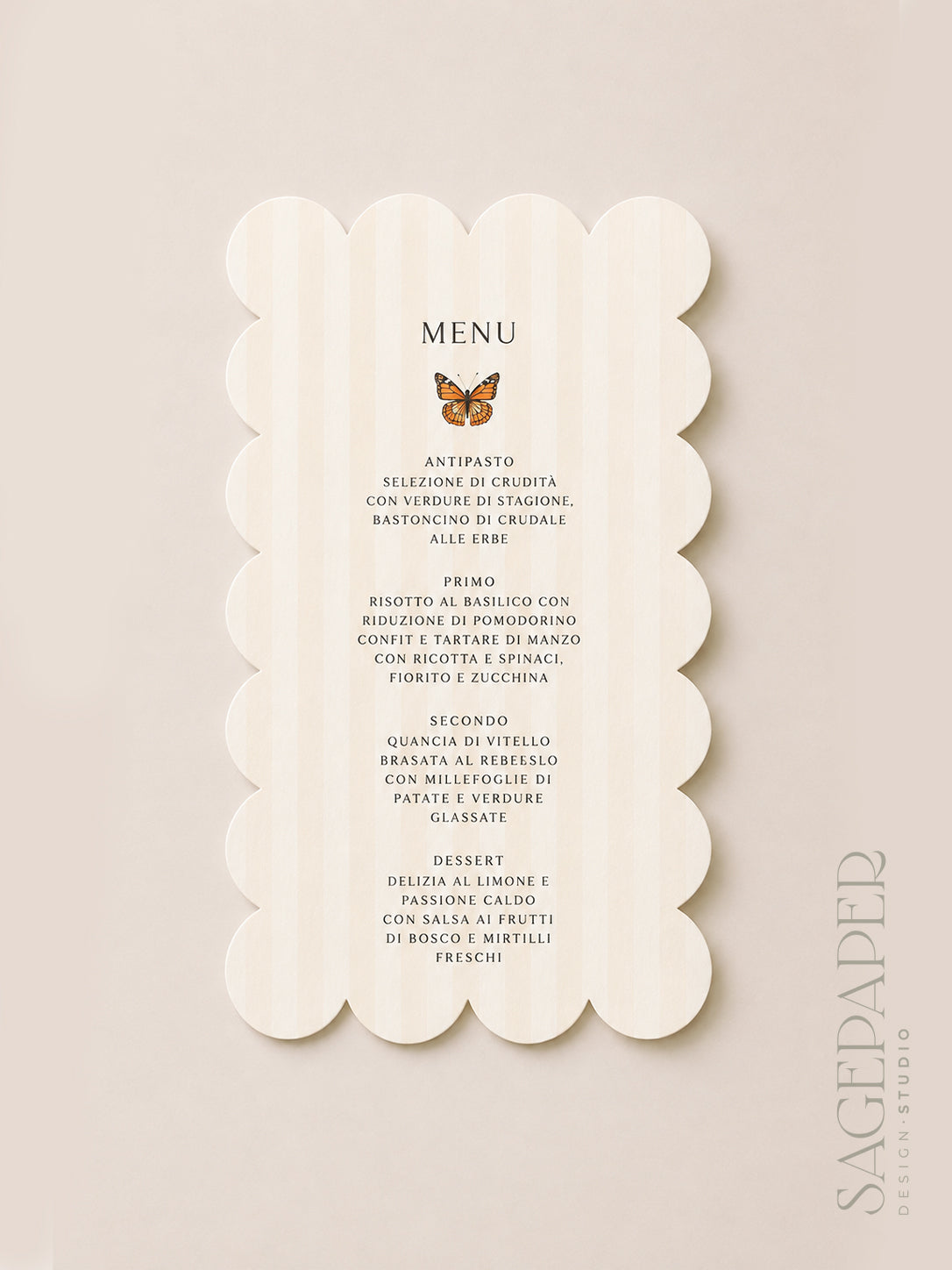 Menù Sagomato Scallop Antique botanic