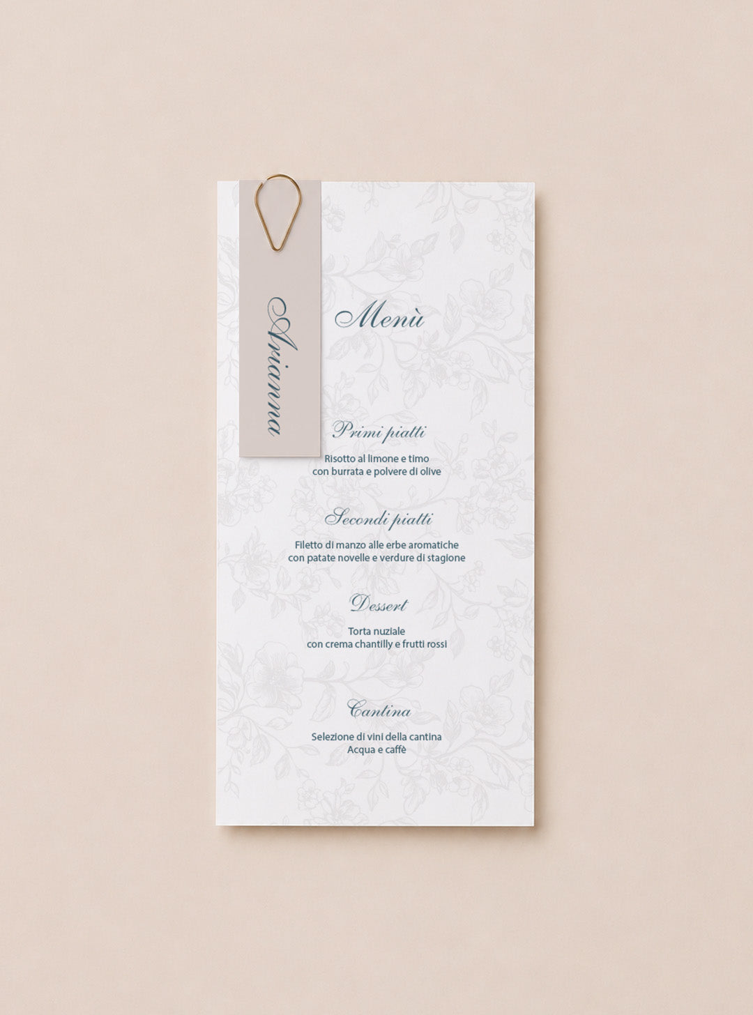 Menù con Segnaposto Rose Bloom