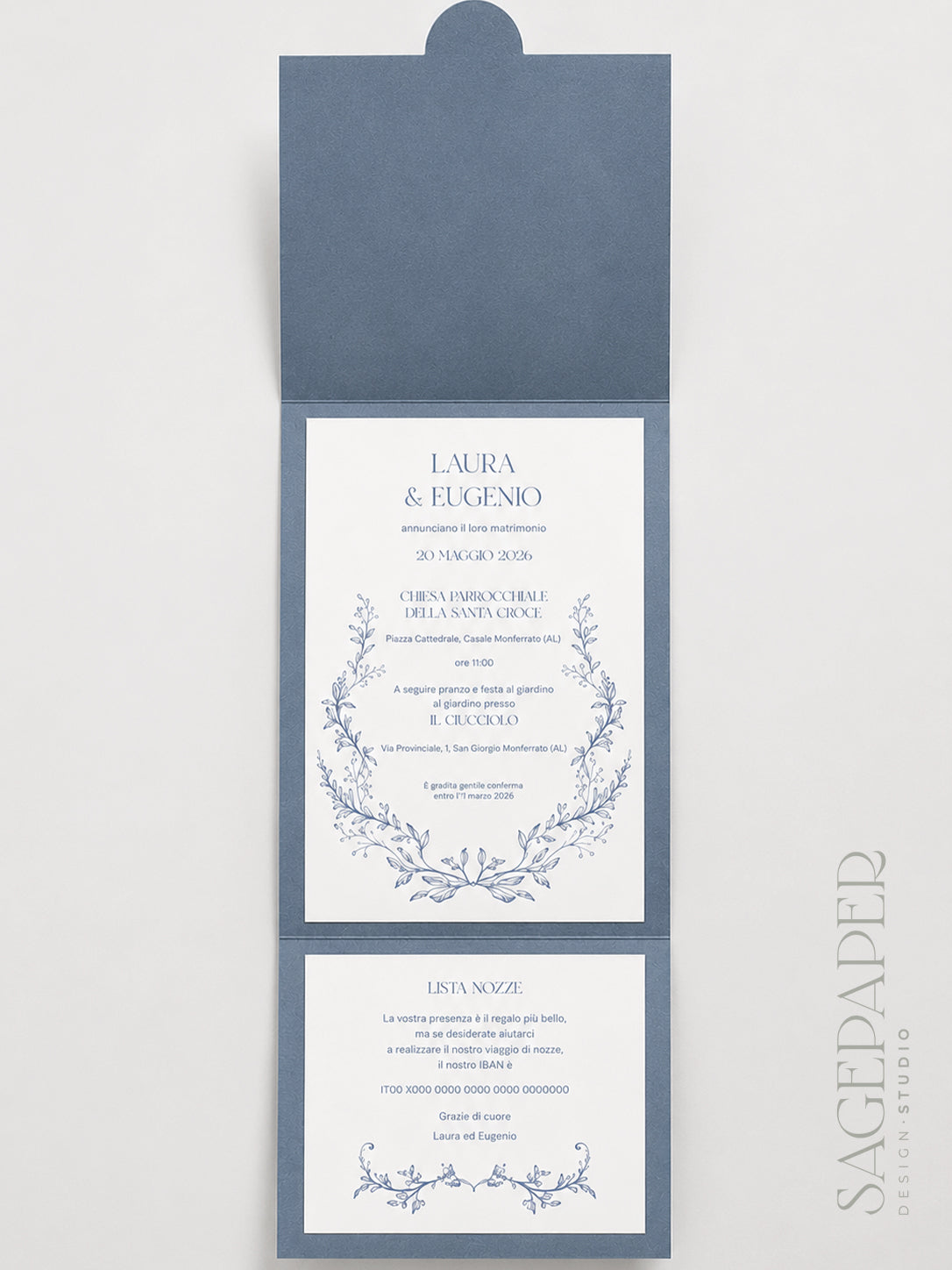Partecipazione di matrimonio Indigo