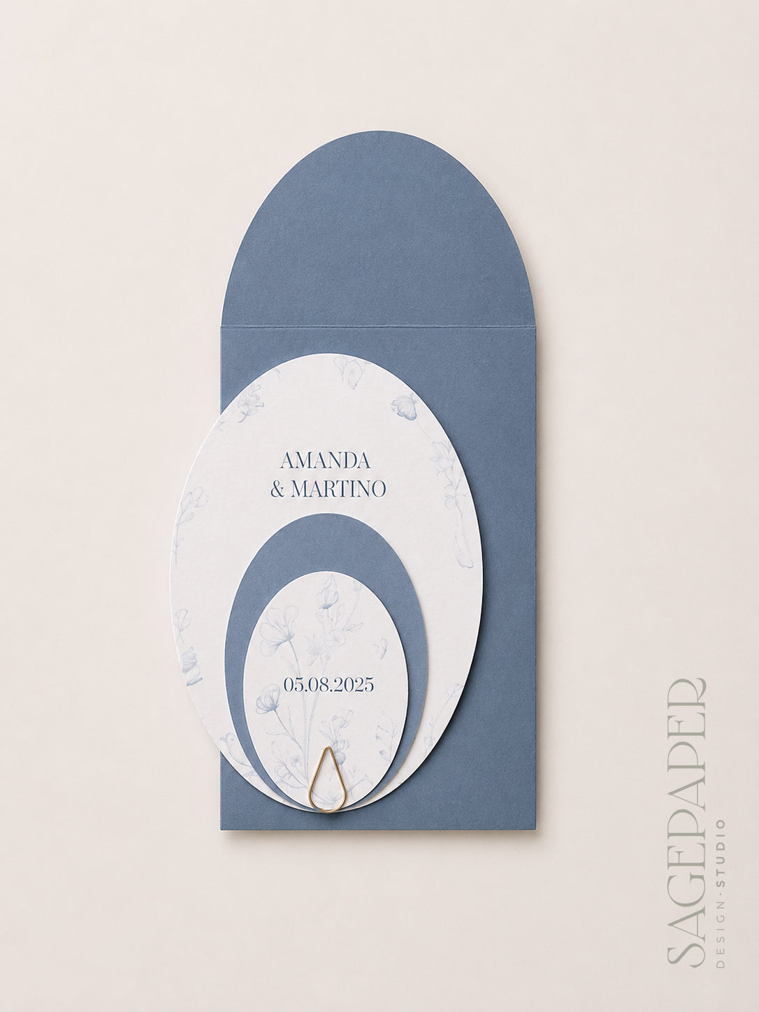 Partecipazione di Matrimonio- Blue Harmony