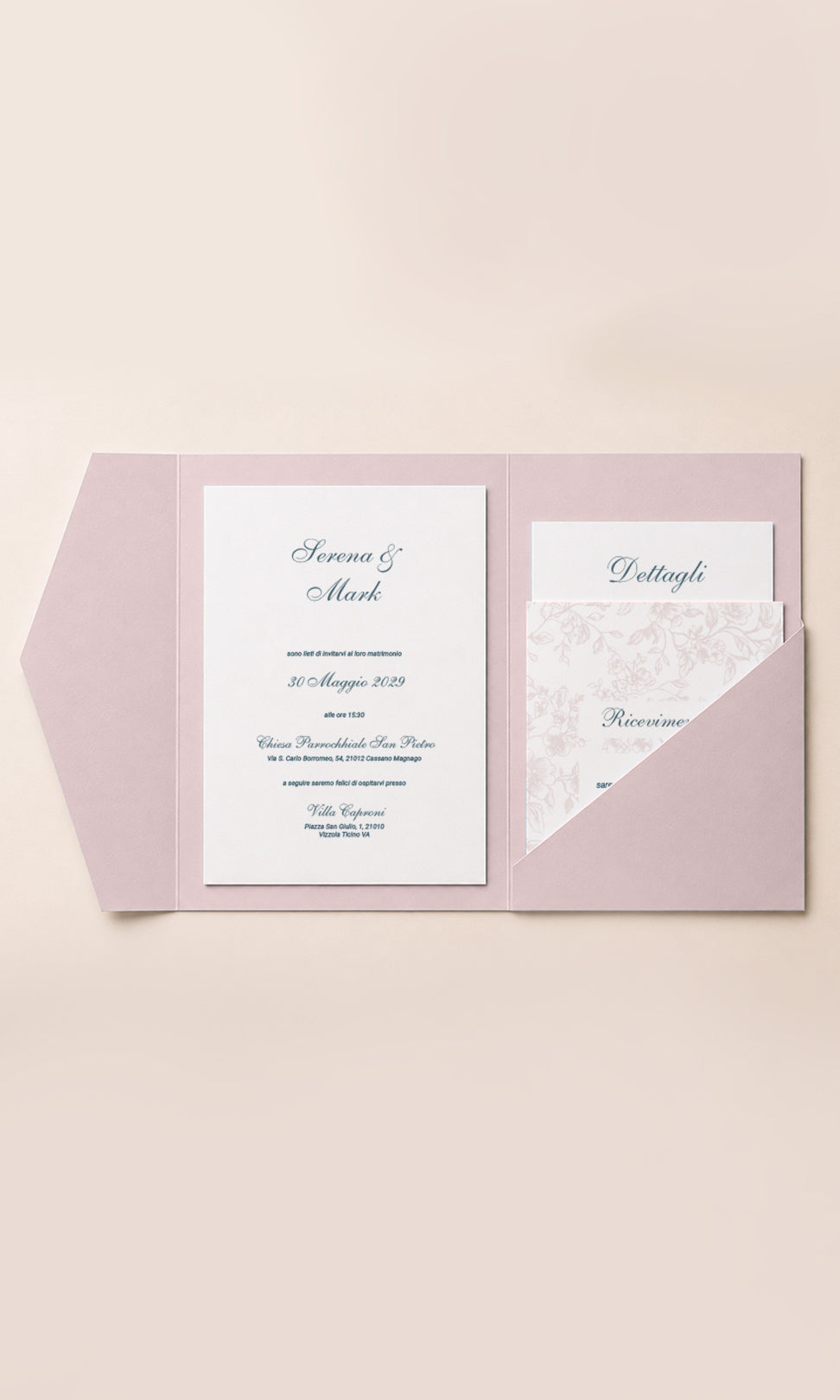 Partecipazione Pocket Rose Bloom