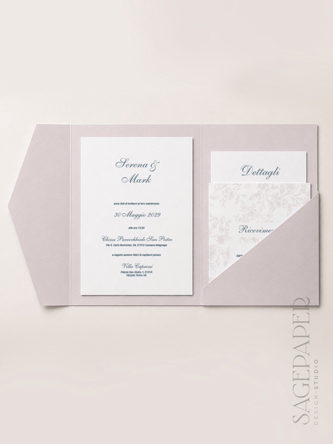 Partecipazione Pocket Rose Bloom