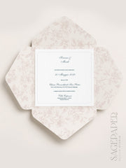 Partecipazione Quadrata Rose Bloom