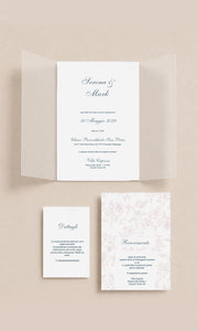 Partecipazione Fold Trasparente Rose Bloom
