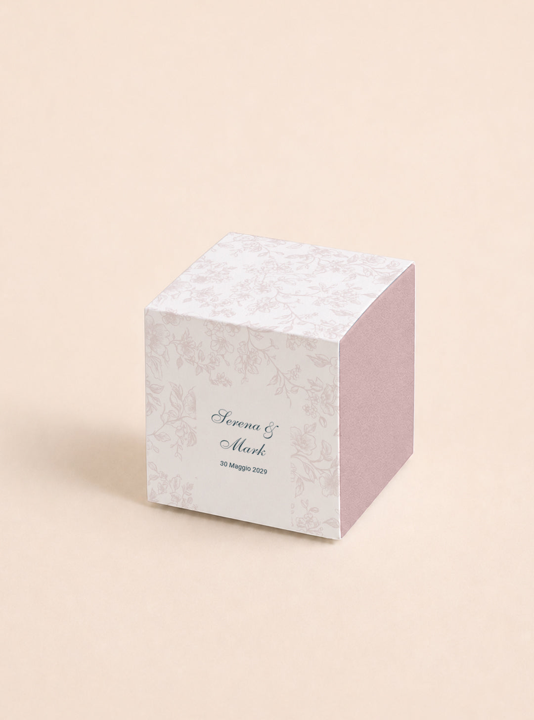 Scatolina Portaconfetti Cubo Rose Bloom