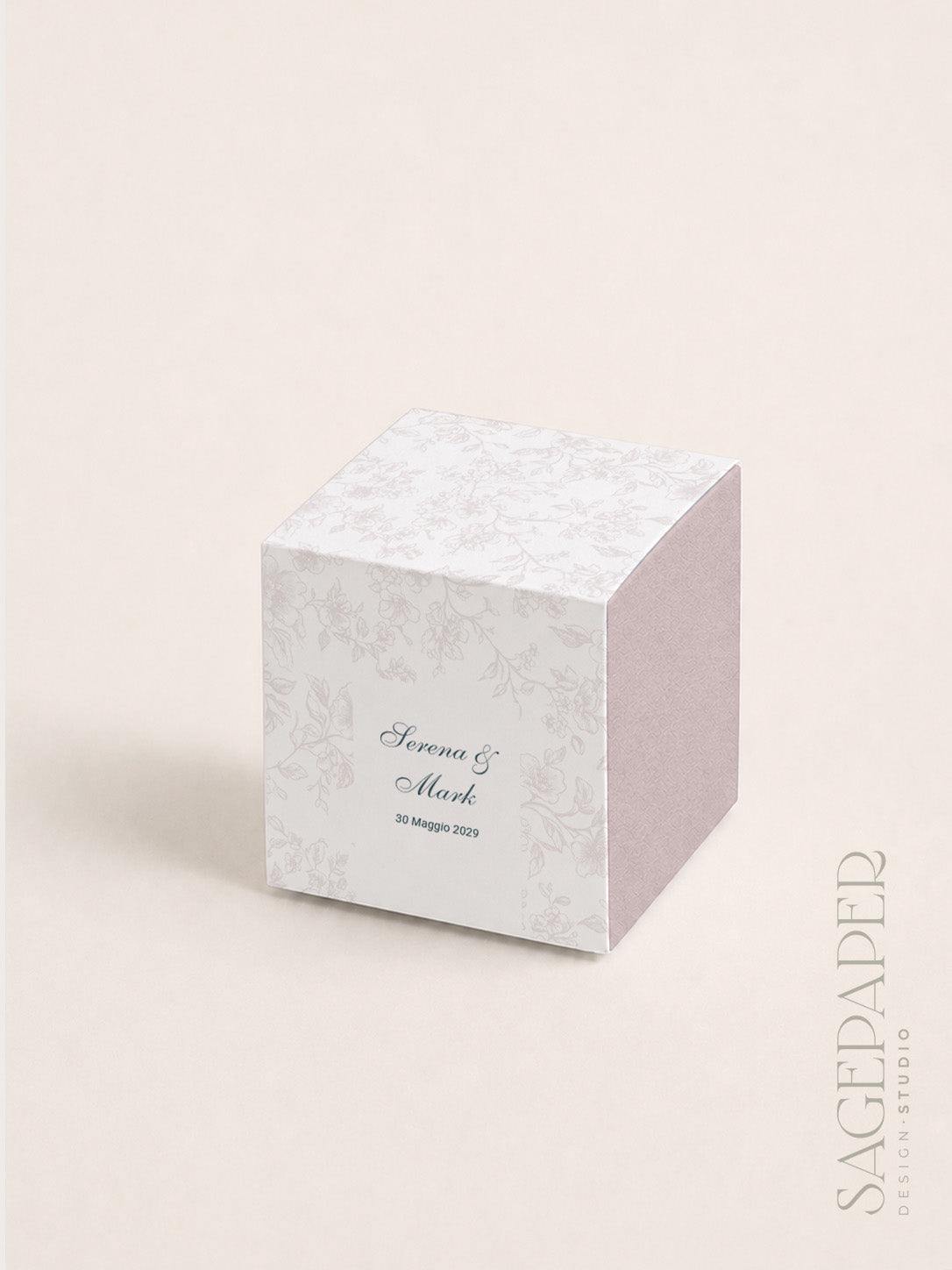 Scatolina Portaconfetti Cubo Rose Bloom