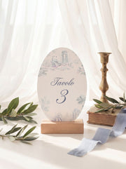 Segnatavolo - Toile de Jouy Blu