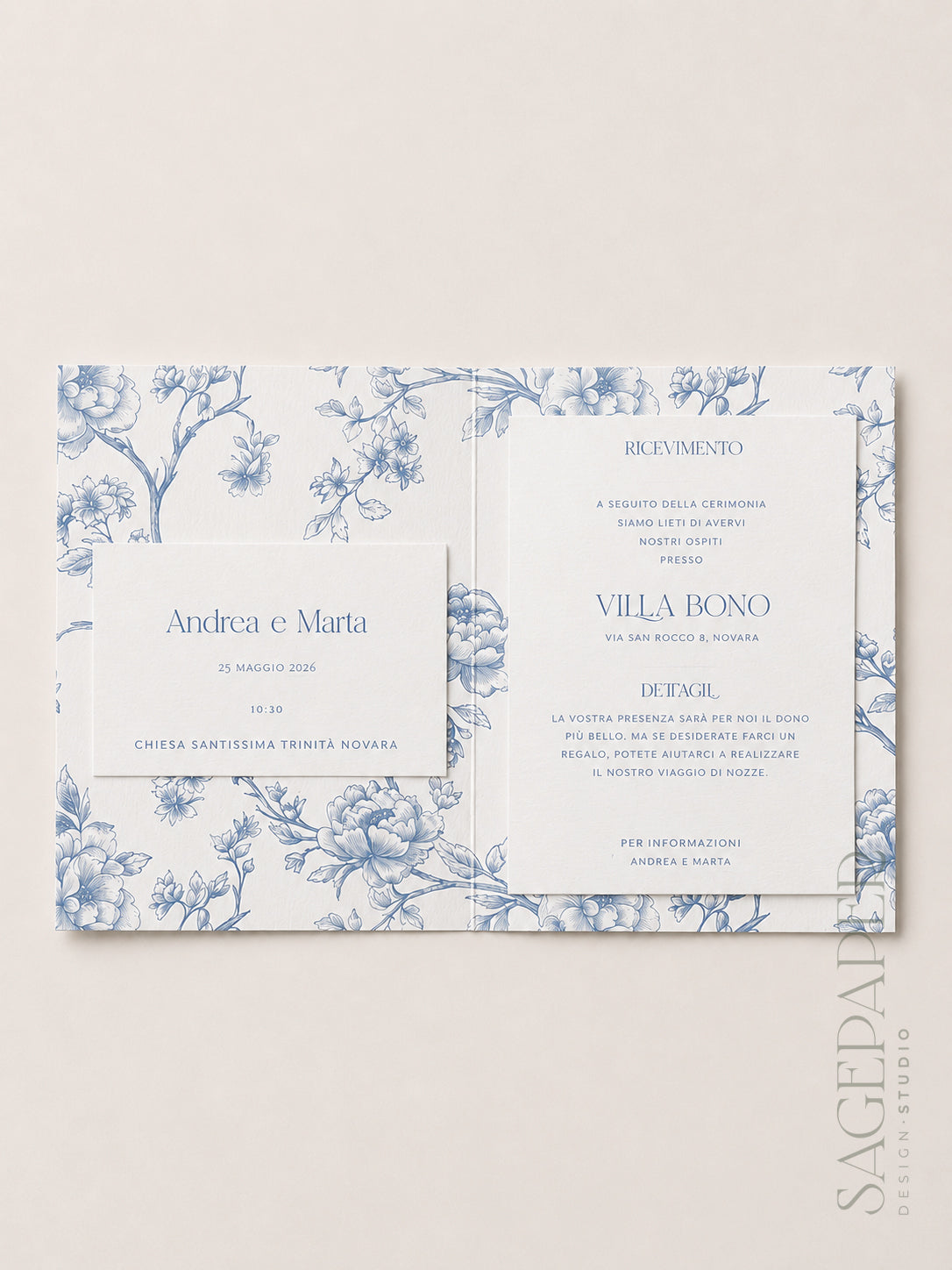 Partecipazione Folder - Toile de Jouy Ocenao