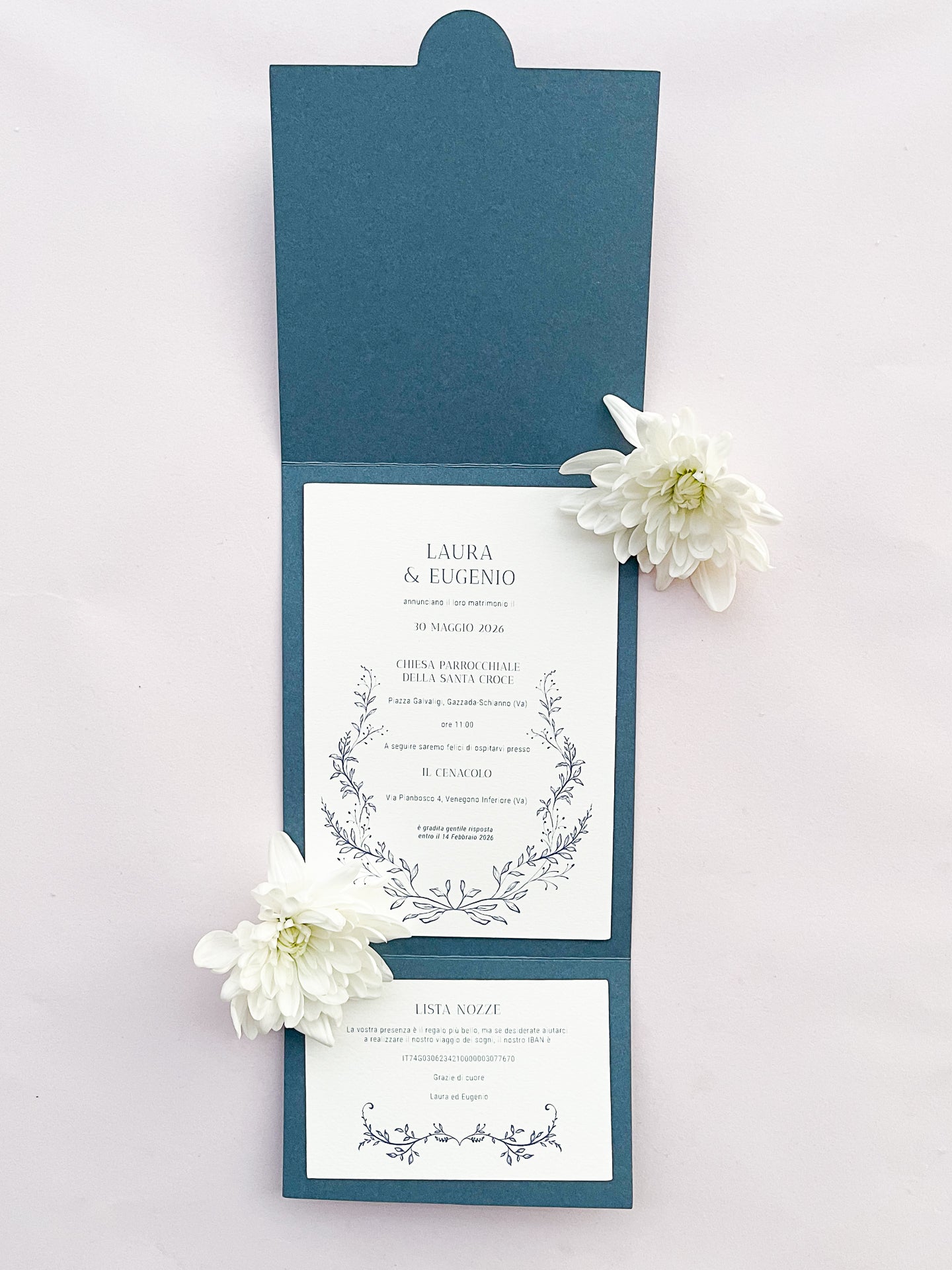 Partecipazione di matrimonio Indigo