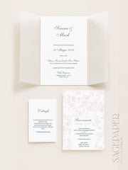 Partecipazione Fold Trasparente Rose Bloom
